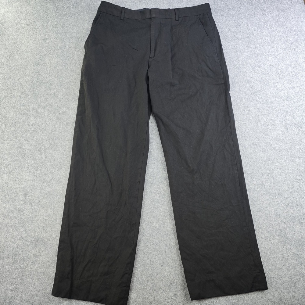Banana Republic Dress Pants Mens 33x30 Black 100% Wool Flant Front Trousers